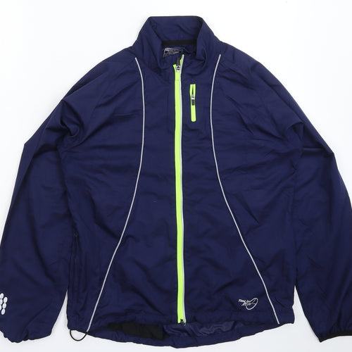 Time to Run Womens Blue   Windbreaker Jacket Size 12