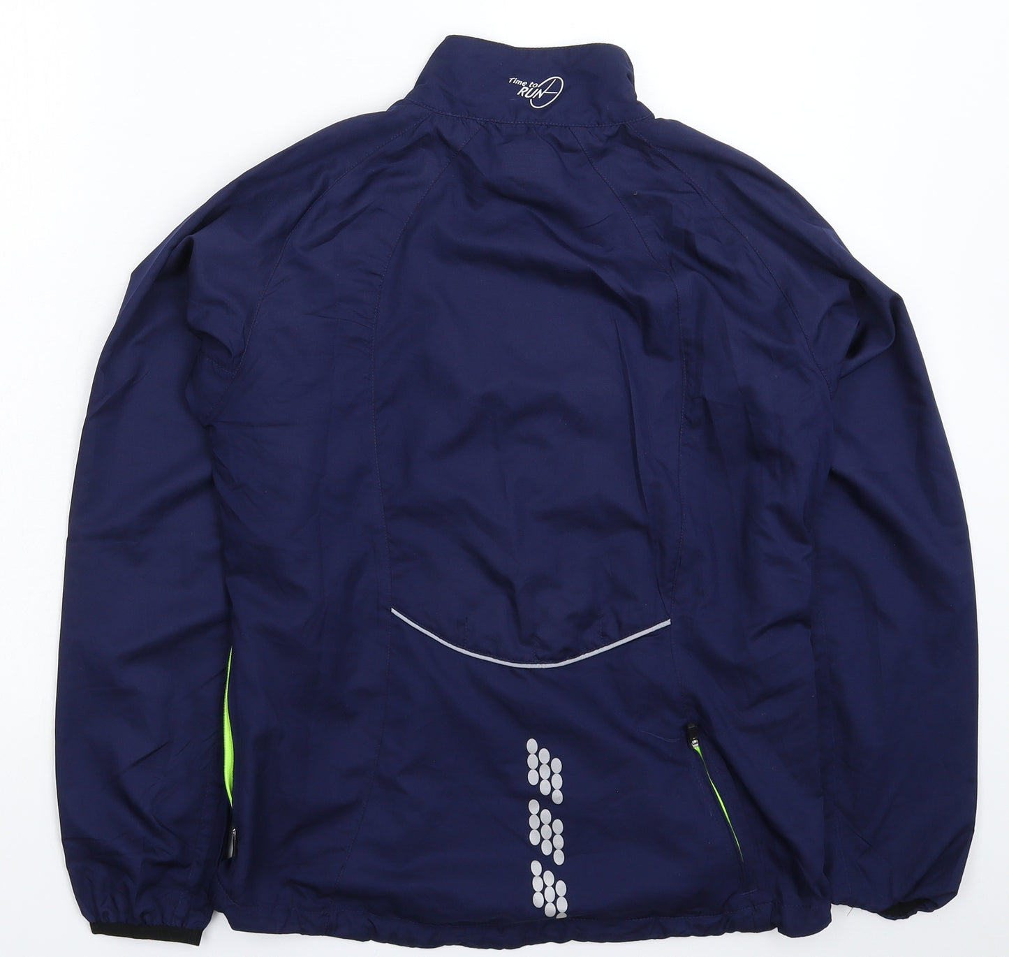 Time to Run Womens Blue   Windbreaker Jacket Size 12