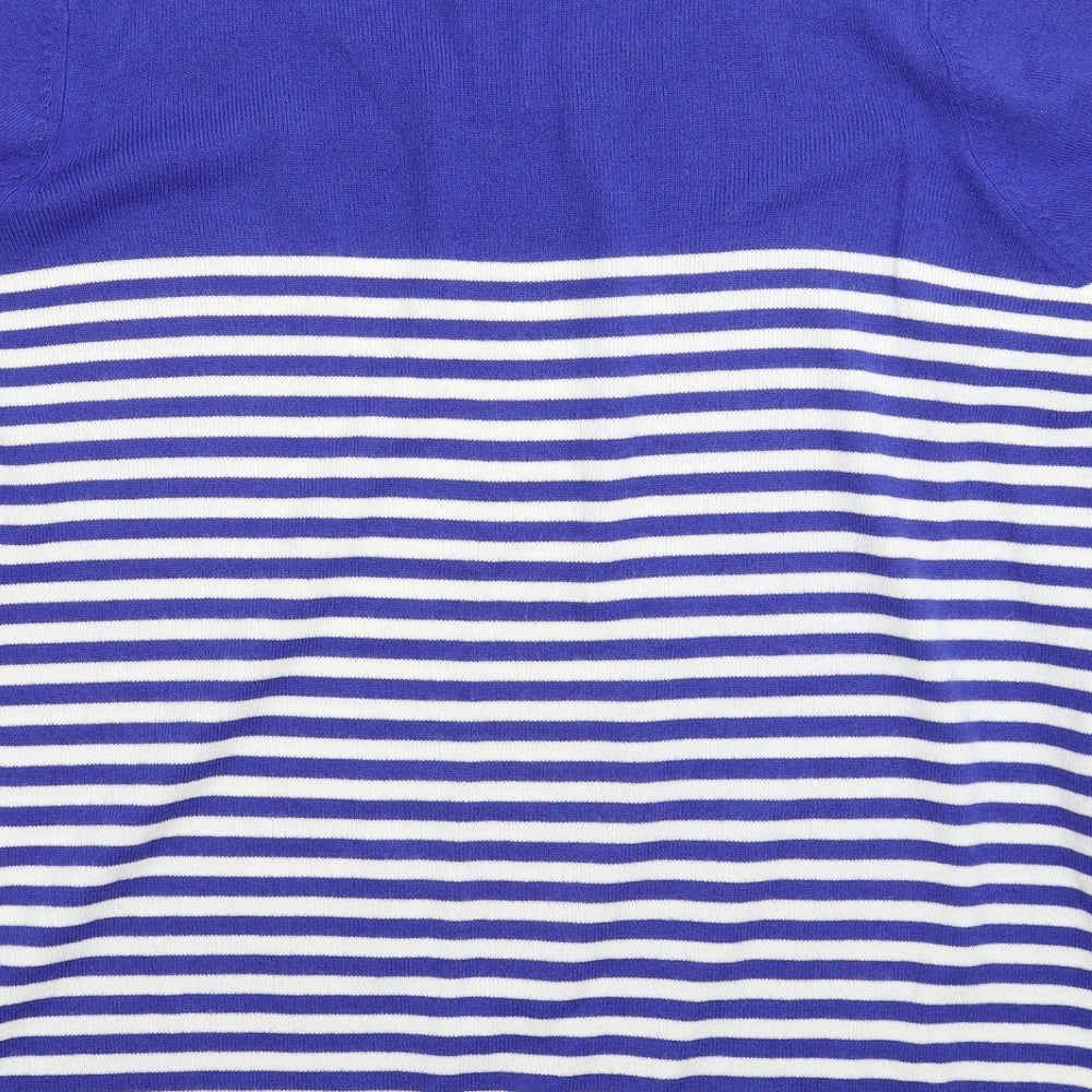 Marks and Spencer Womens Blue Striped Knit Pullover Jumper Size 22