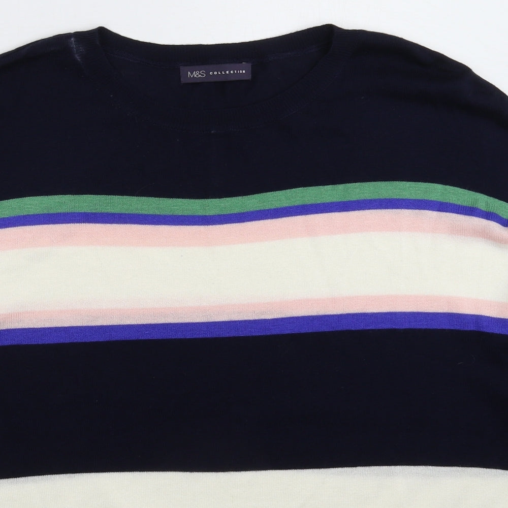 Marks and Spencer Womens Multicoloured Striped Knit Pullover Jumper Size XL