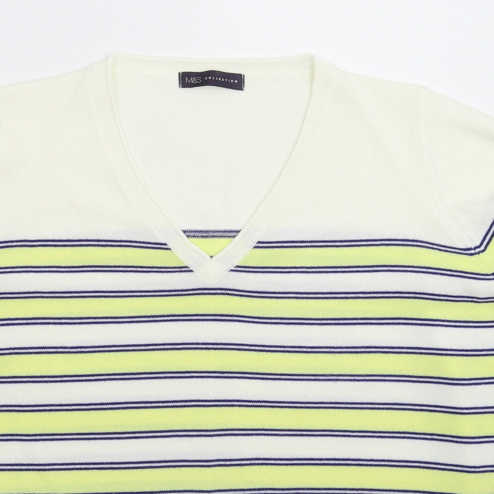 Marks and Spencer Womens Multicoloured Striped Knit Pullover Jumper Size 22