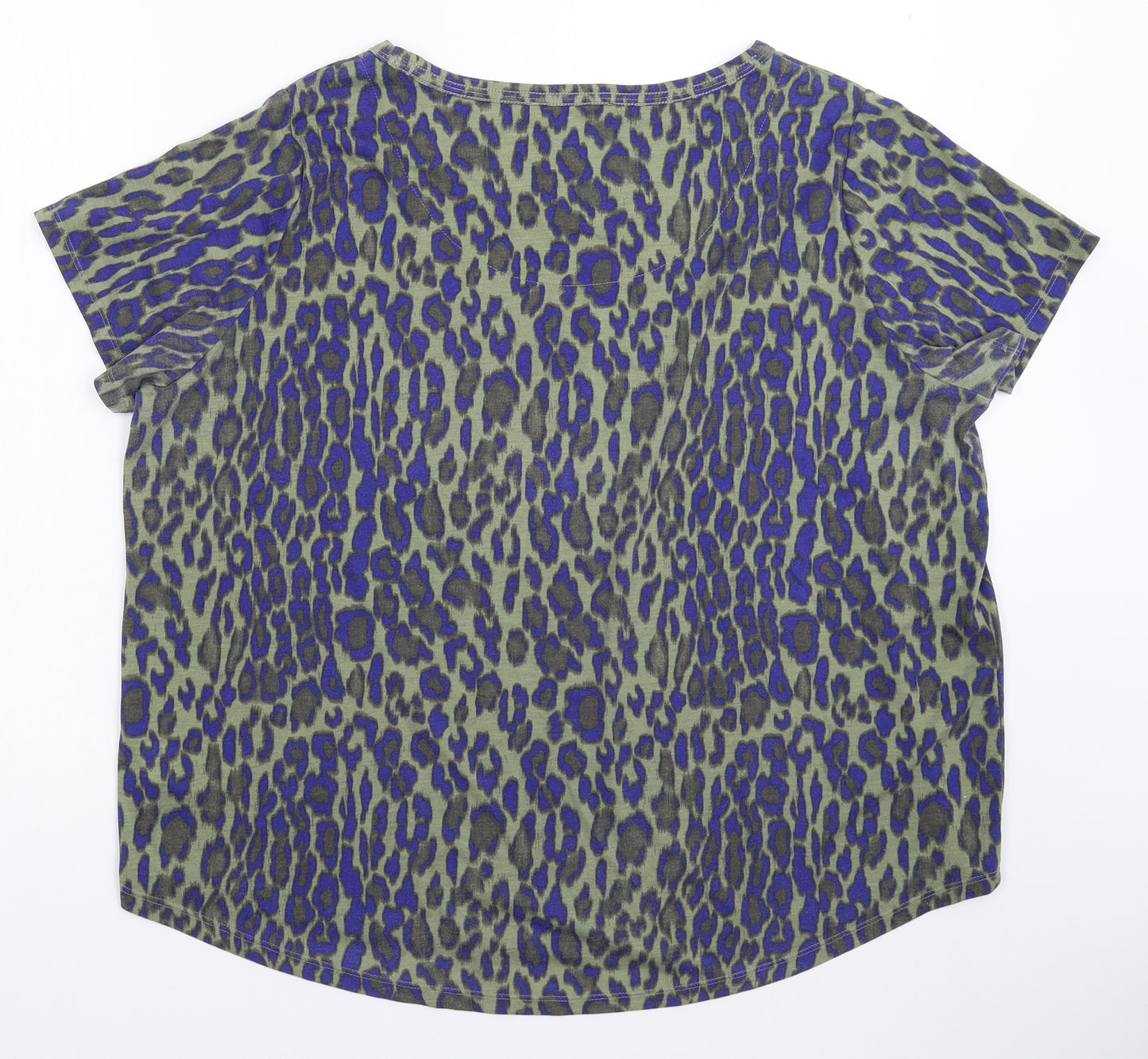 Marks and Spencer Womens Multicoloured Animal Print  Basic T-Shirt Size 22