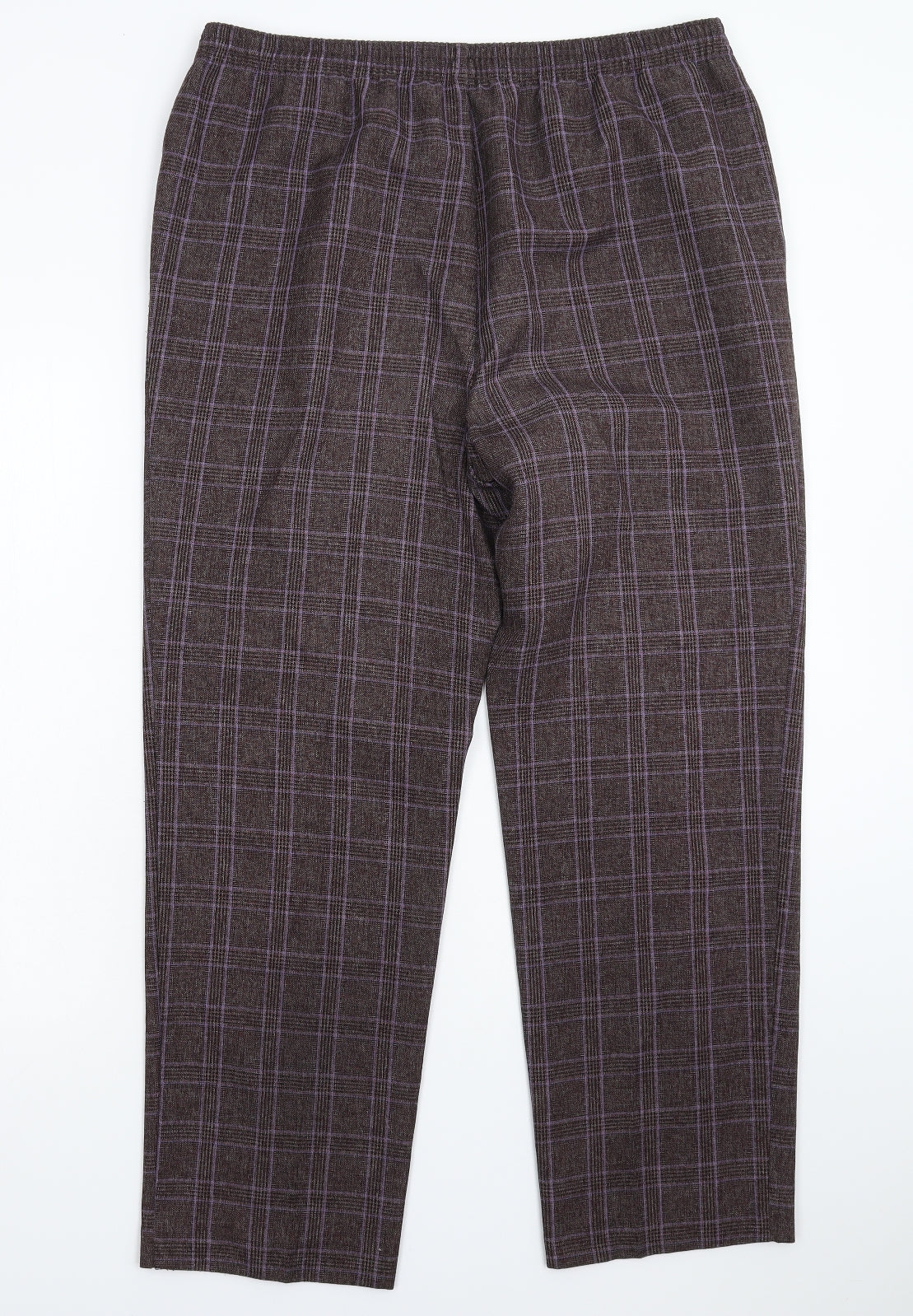Marks and Spencer Womens Multicoloured Check  Trousers  Size 18 L28 in