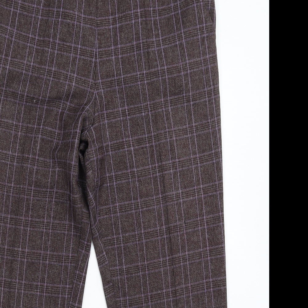 Marks and Spencer Womens Multicoloured Check  Trousers  Size 18 L28 in