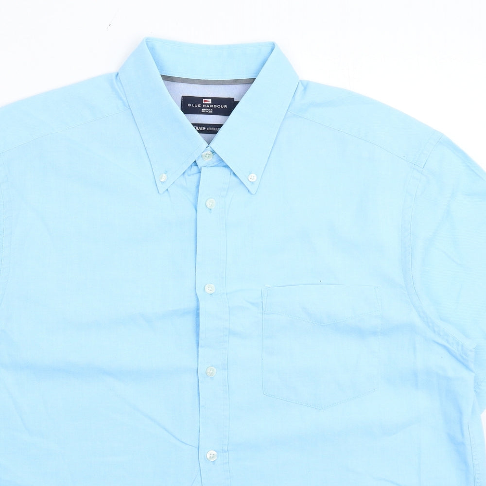 Blue Harbour Mens Blue    Button-Up Size L
