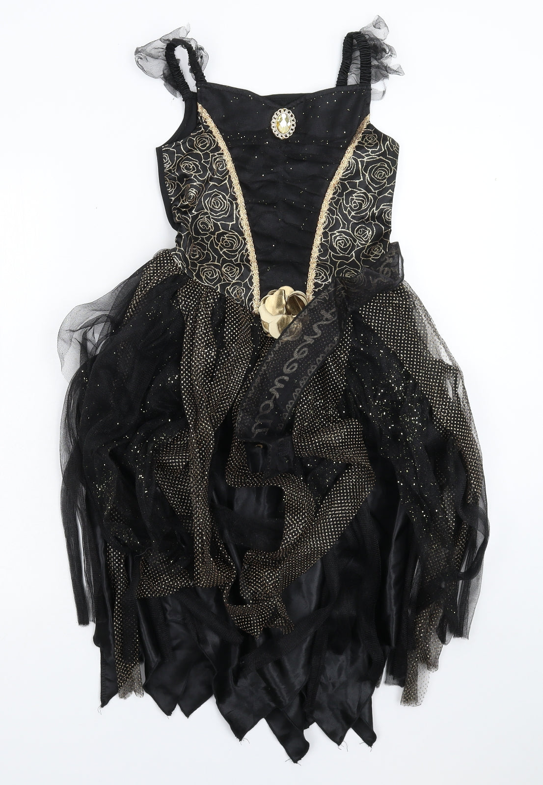 TU Girls Black Floral  Tutu Dress  Size 7-8 Years