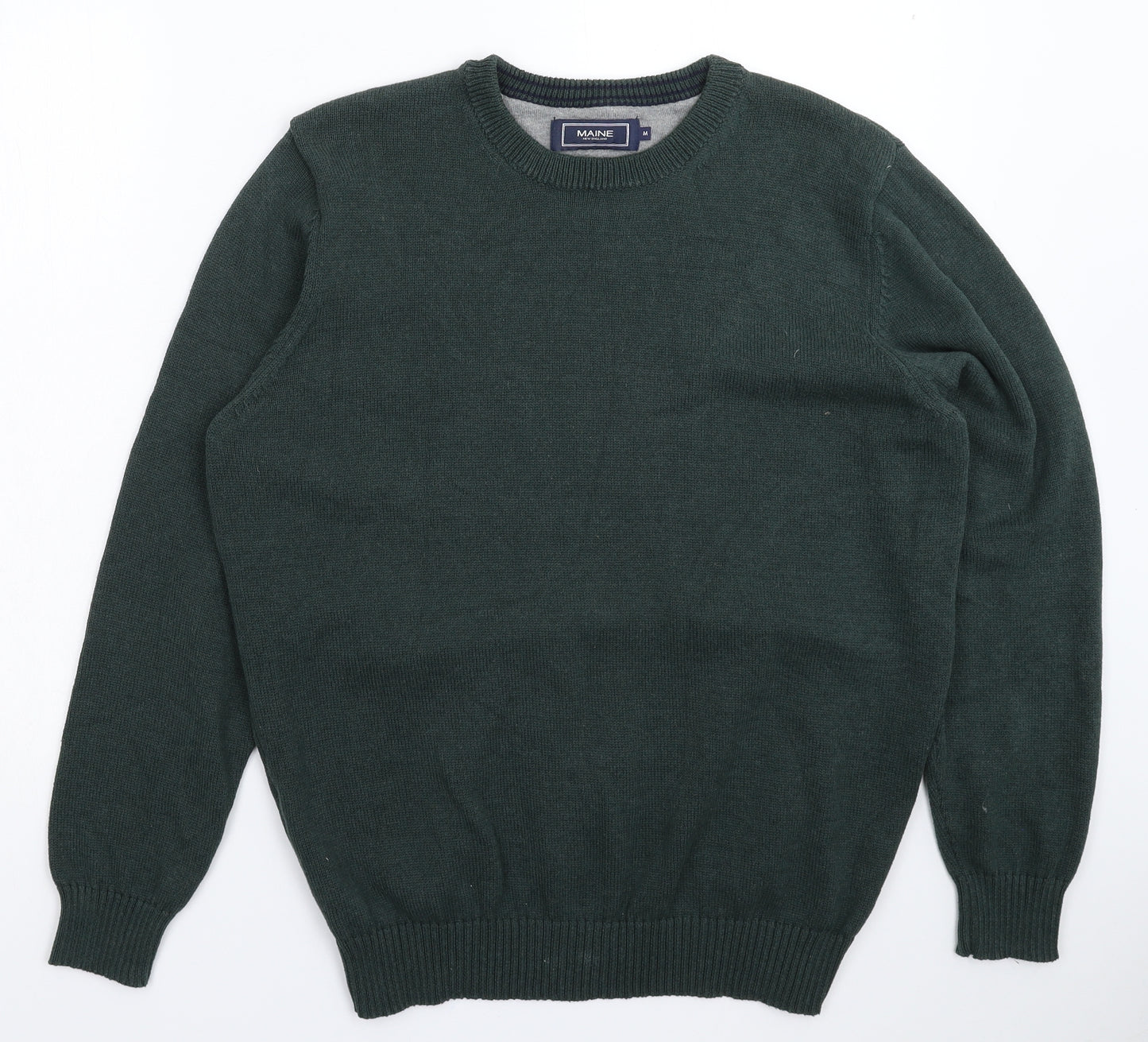 Maine Mens Green  Knit Pullover Jumper Size M