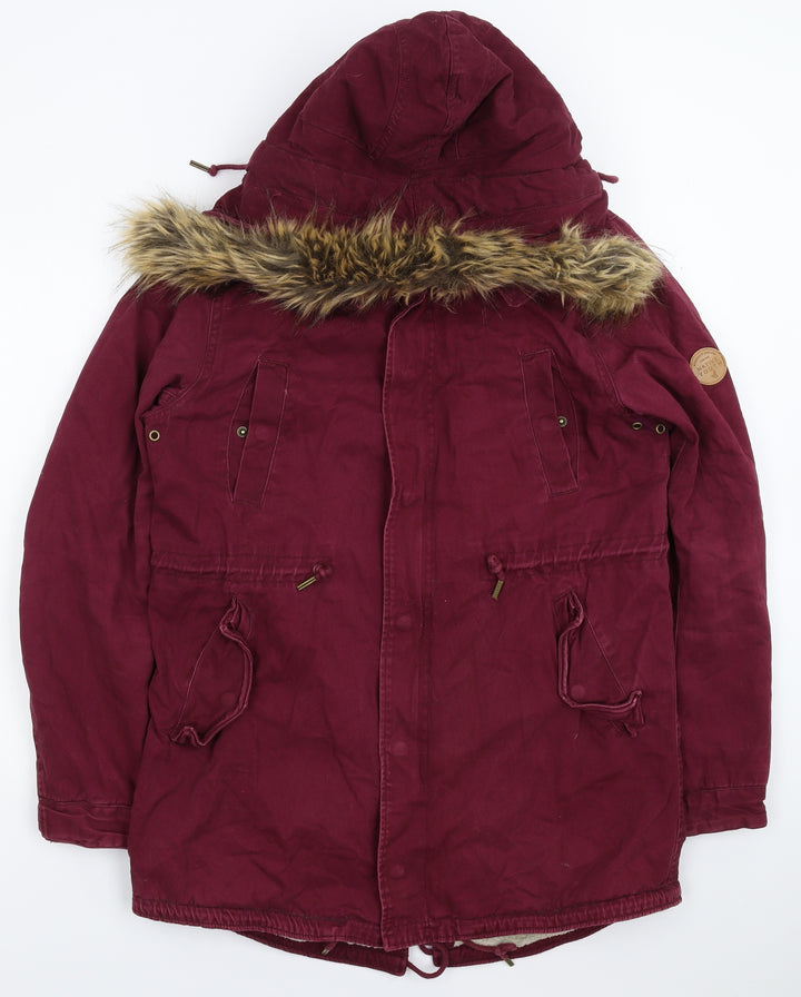 Native Youth Womens Purple Parka Coat Size L
