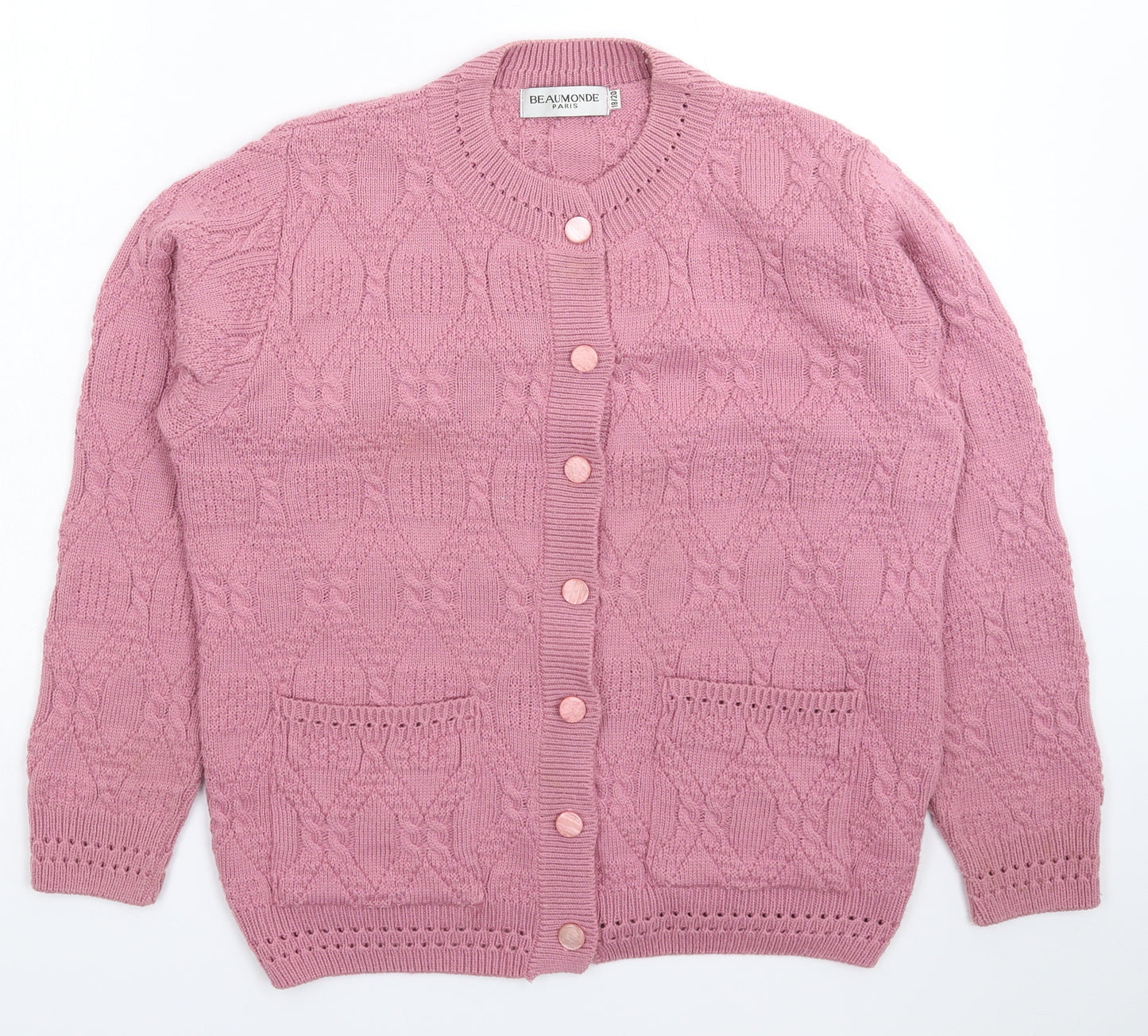 Beaumonde Womens Pink  Knit Cardigan Jumper Size 20