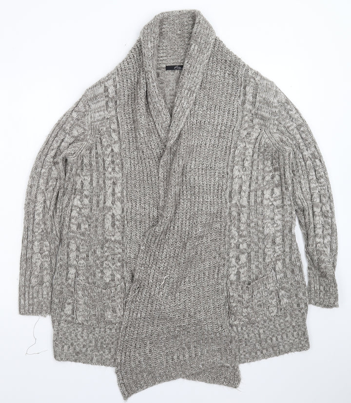 BM Womens Grey  Knit Cardigan Jumper Size M