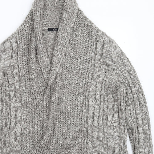 BM Womens Grey  Knit Cardigan Jumper Size M