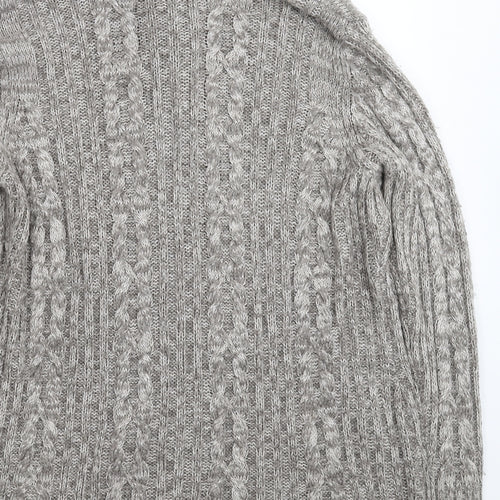 BM Womens Grey  Knit Cardigan Jumper Size M