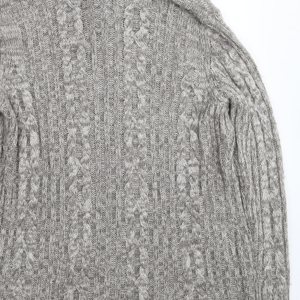 BM Womens Grey  Knit Cardigan Jumper Size M