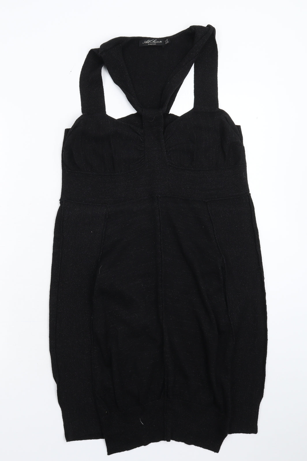 AllSaints Womens Black  Knit Jumper Dress  Size 14