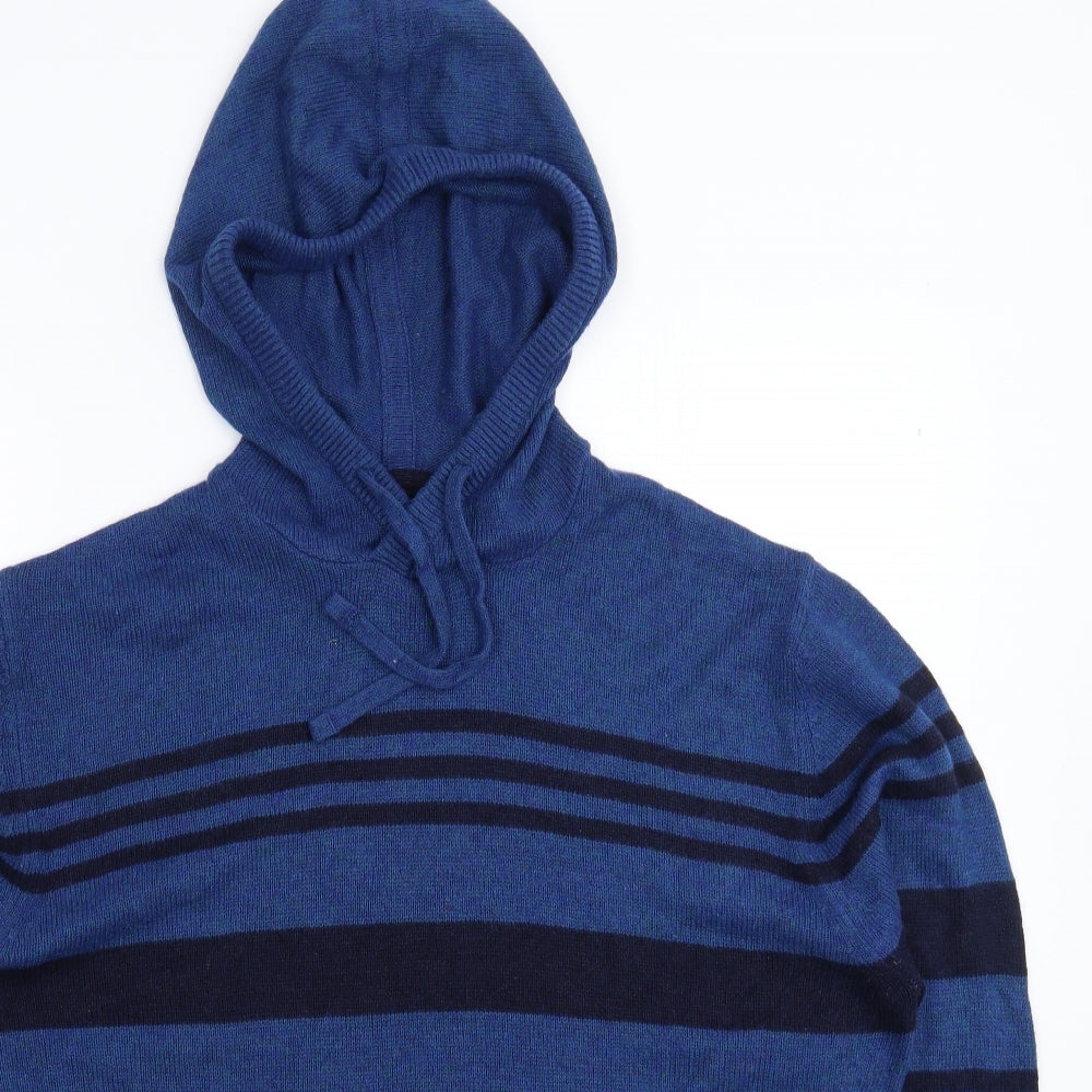 NEXT Mens Blue Striped Knit Pullover Jumper Size XL
