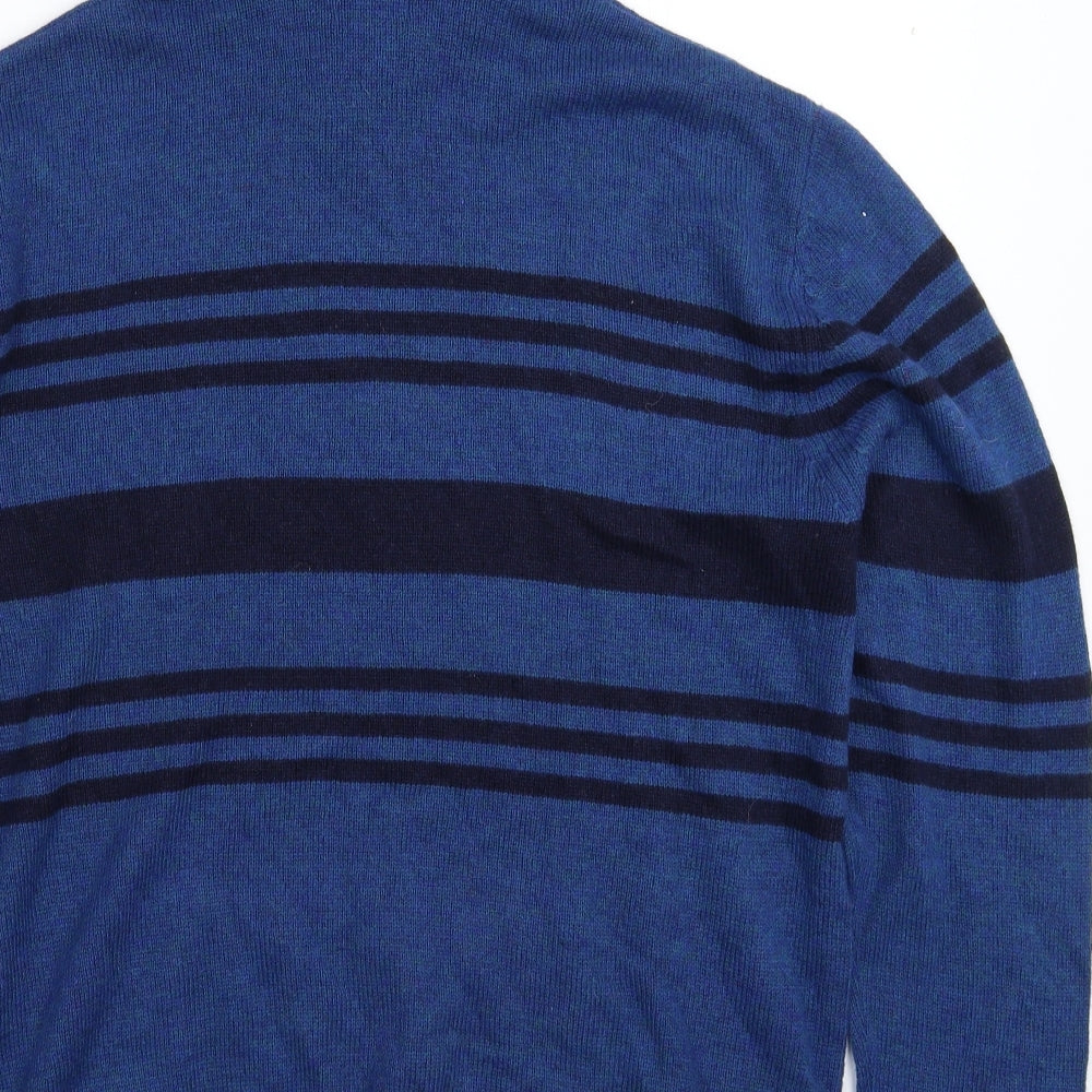 NEXT Mens Blue Striped Knit Pullover Jumper Size XL
