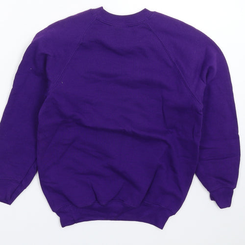 Fruit of the Loom Boys Purple   Pullover Sweatshirt Size 7-8 Years