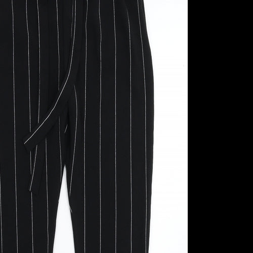 Cameo Womens Black Striped  Trousers  Size 10 L27 in