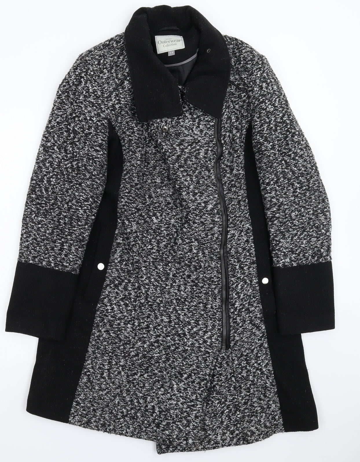 George Womens Grey  Knit Pea Coat Coat Size 14