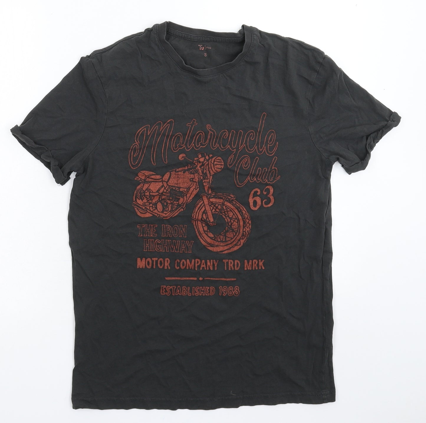 TU Mens Grey    T-Shirt Size S