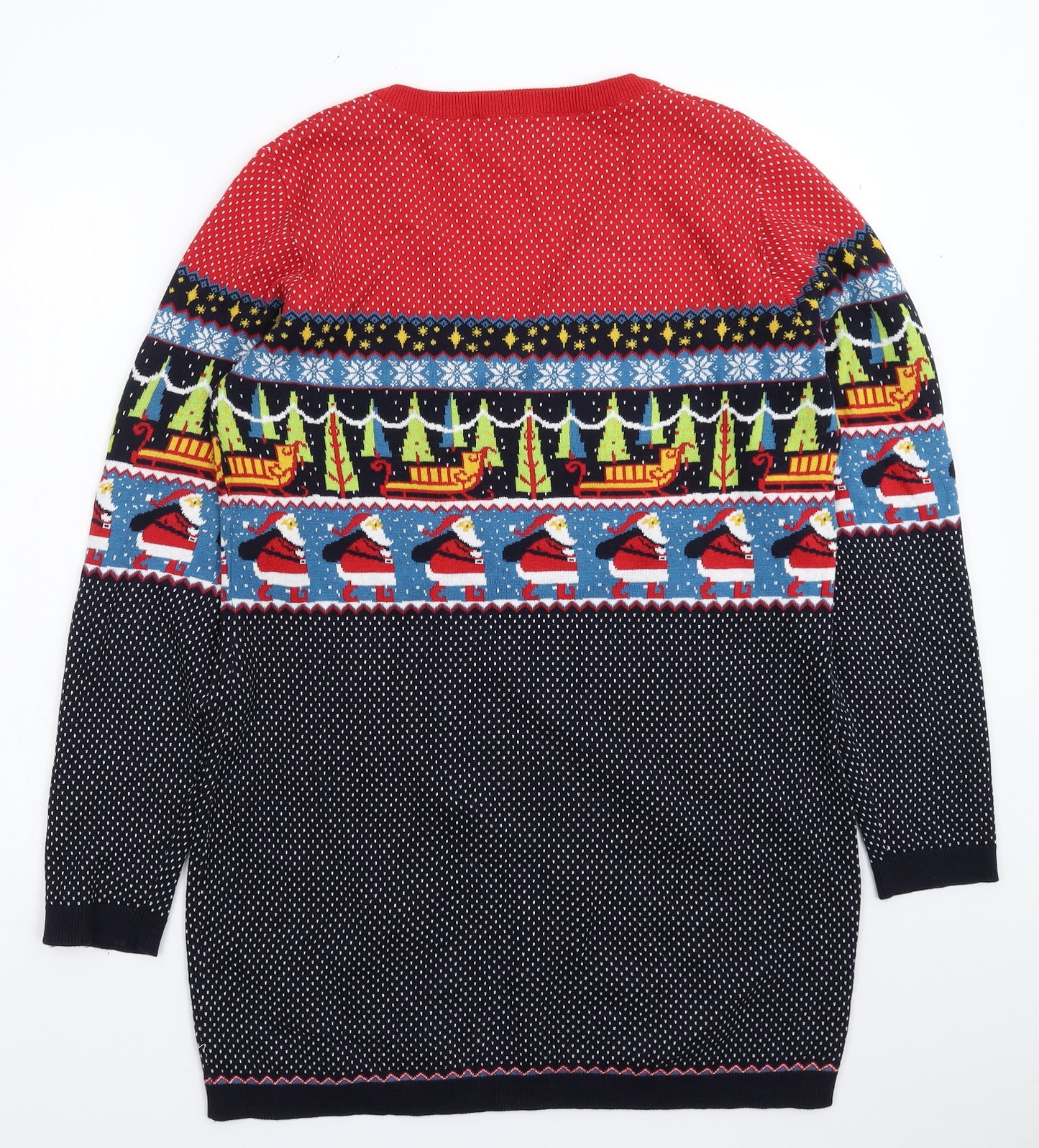 NEXT Womens Multicoloured  Knit Jumper Dress  Size 14  - Christmas