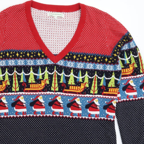 NEXT Womens Multicoloured  Knit Jumper Dress  Size 14  - Christmas