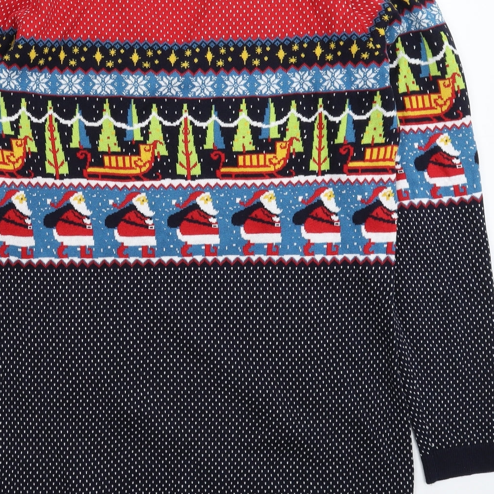 NEXT Womens Multicoloured  Knit Jumper Dress  Size 14  - Christmas