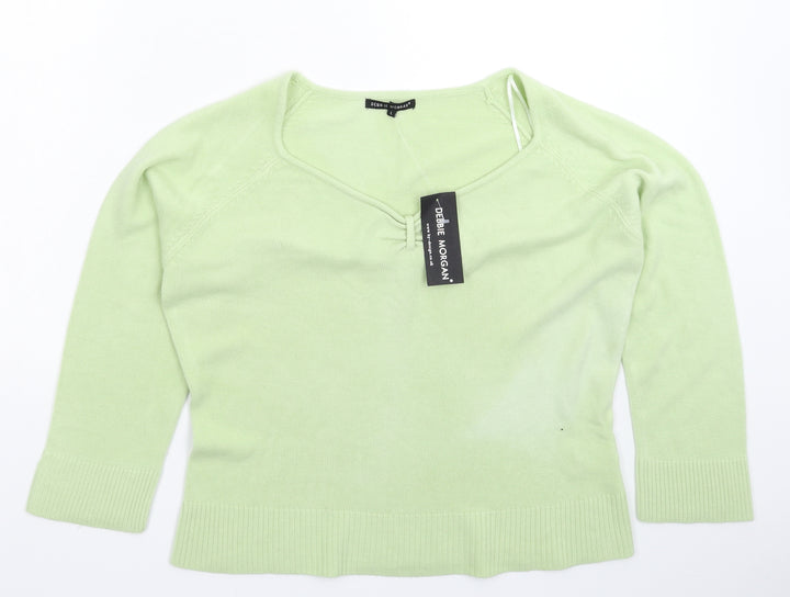 Debbie Morgan Womens Green  Knit Pullover Jumper Size L