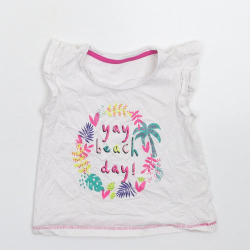 Matalan Girls White   Basic T-Shirt Size 18-24 Months