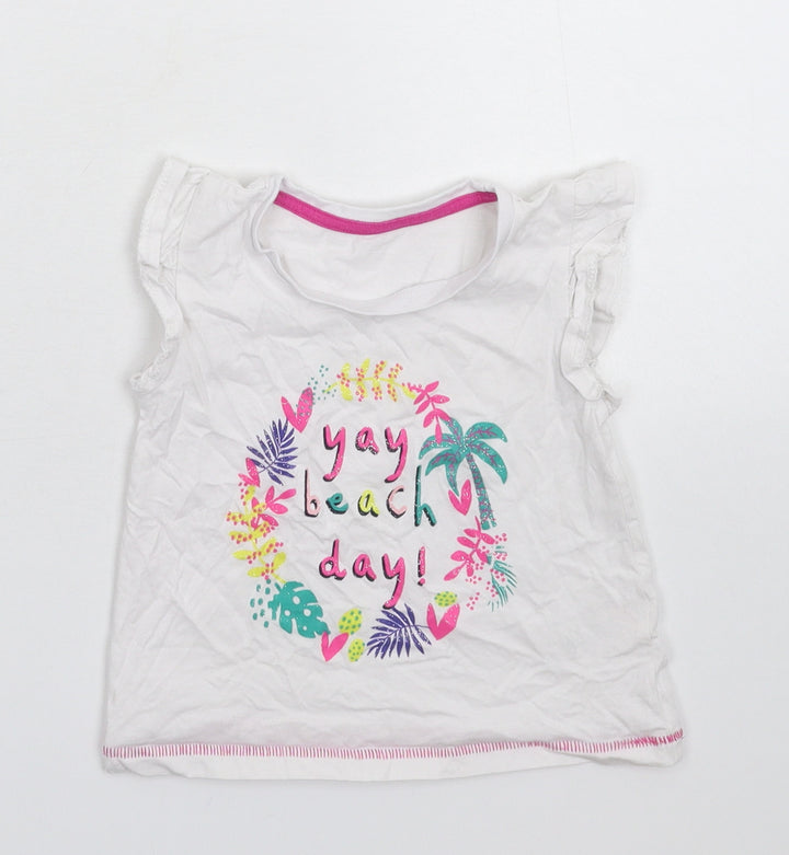 Matalan Girls White   Basic T-Shirt Size 18-24 Months