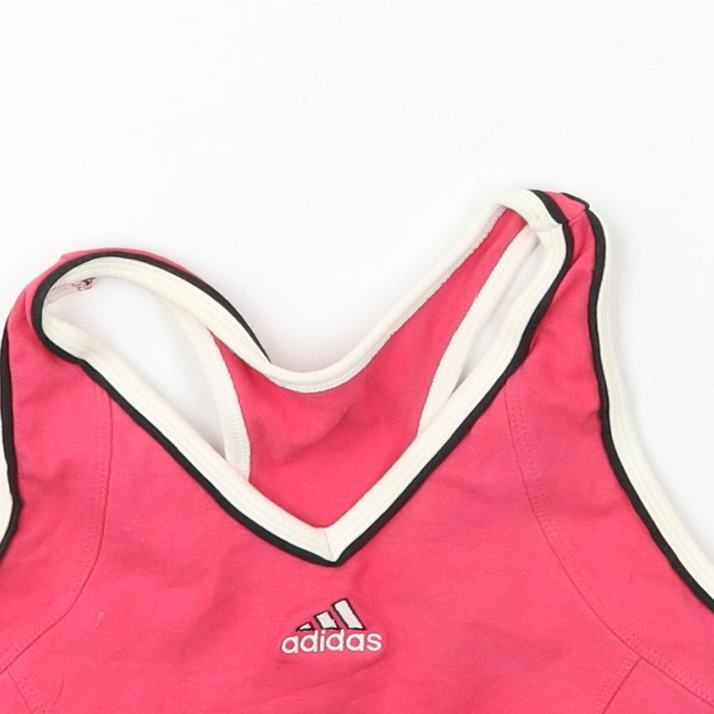 adidas Womens Pink  Jersey Basic Tank Size 8  - Sports bra