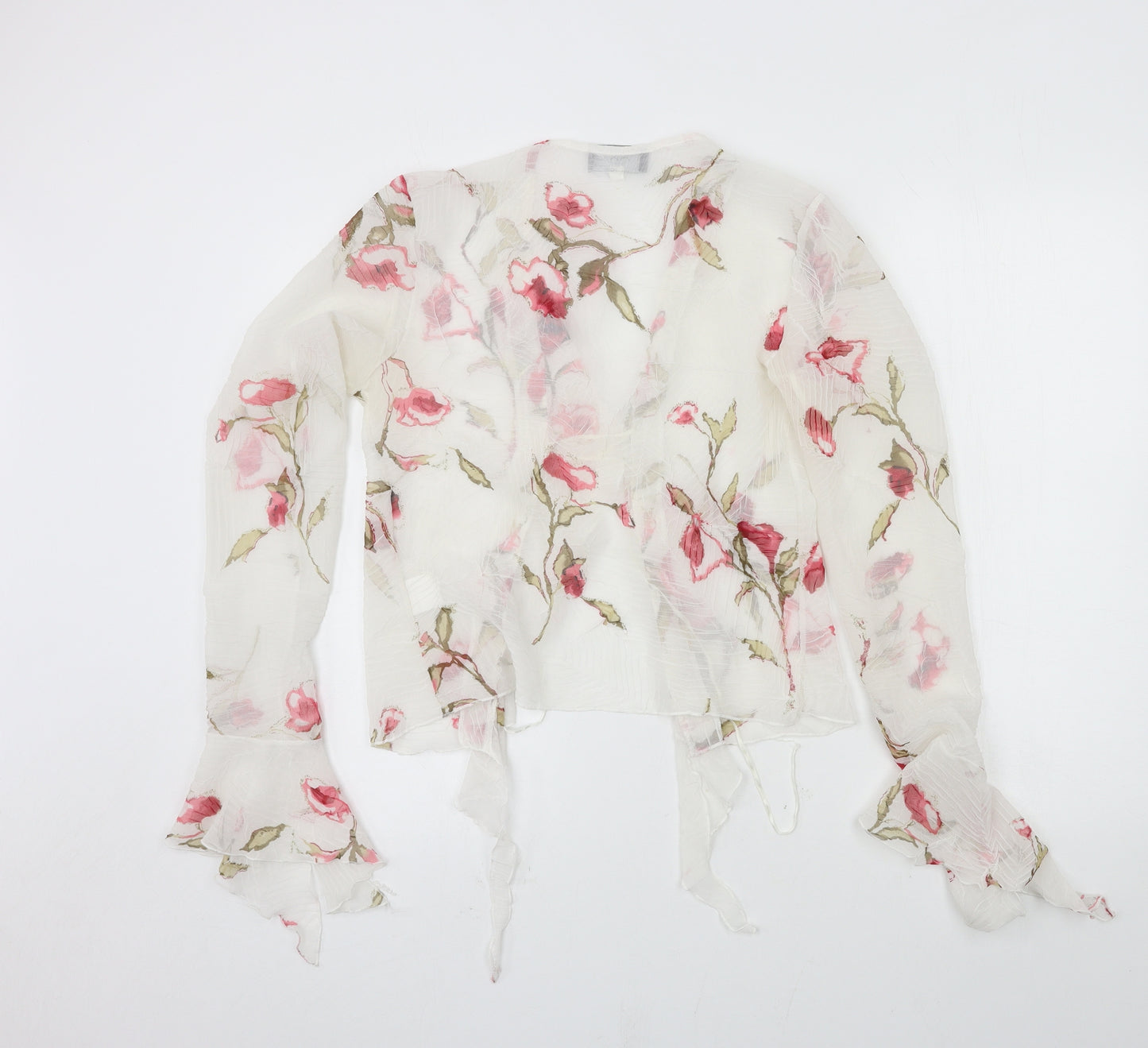AX Paris Womens White Floral  Basic Blouse Size S