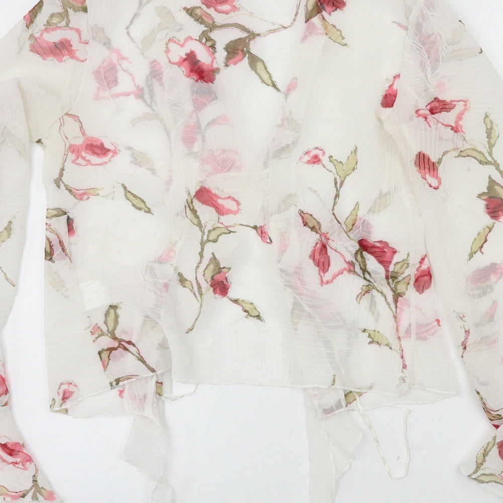 AX Paris Womens White Floral  Basic Blouse Size S