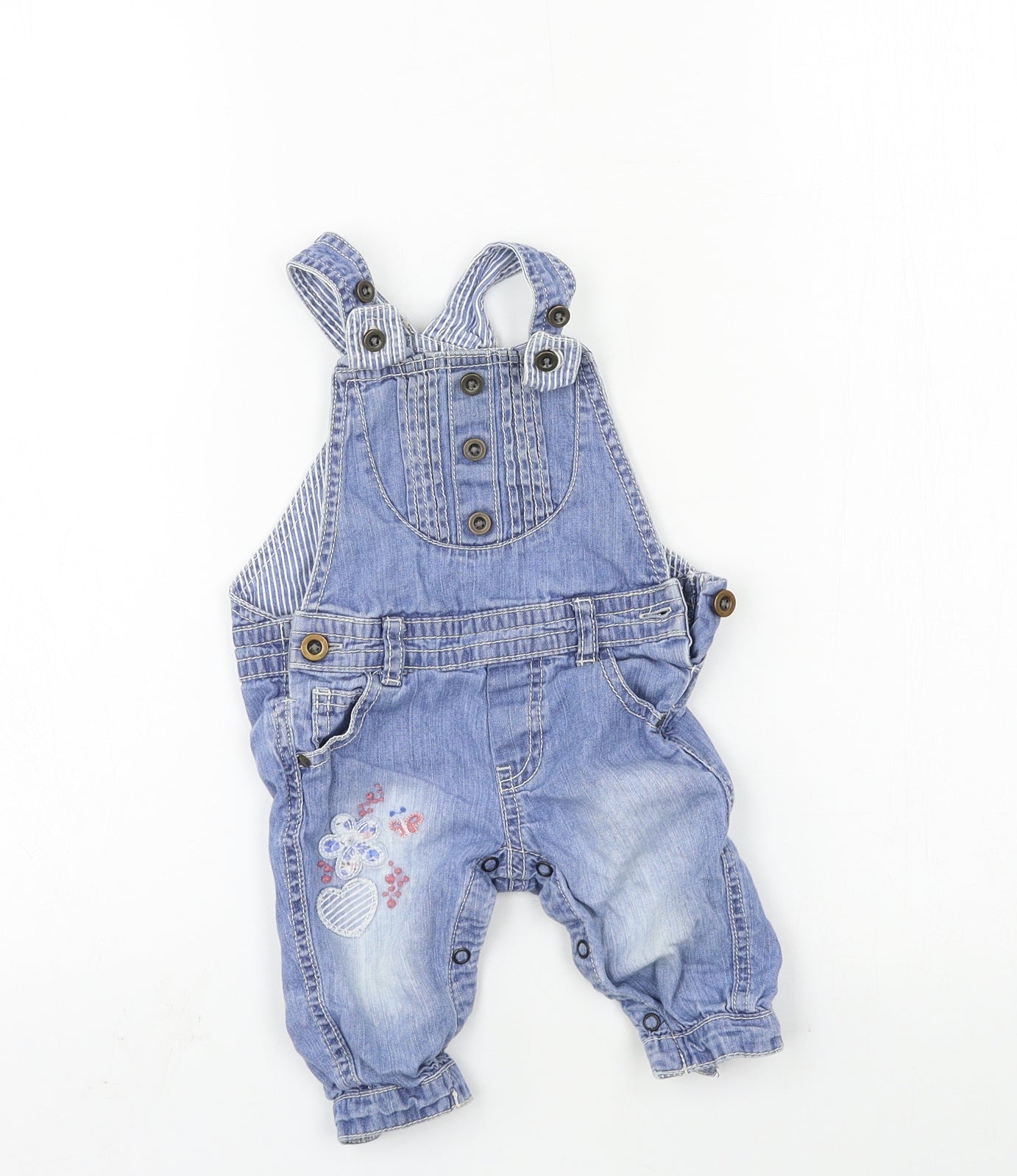 F&F Girls Blue   Dungaree One-Piece Size 3-6 Months
