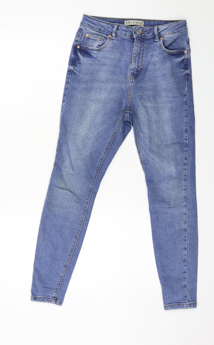 Denim & Co. Womens Blue Denim Skinny Jeans Size 10 L25 in