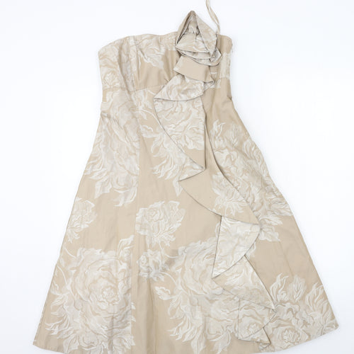 Debut Womens Brown Floral  Ball Gown  Size 8