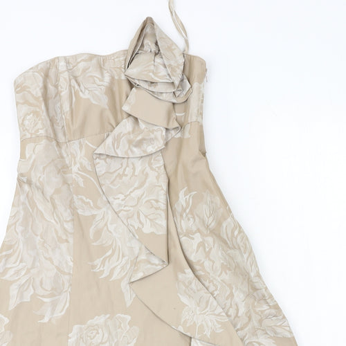 Debut Womens Brown Floral  Ball Gown  Size 8