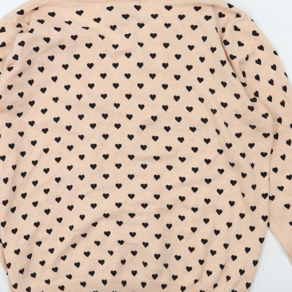 Atmosphere Womens Pink Geometric Knit Cardigan Jumper Size 12