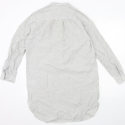 H&M Womens White Striped  Shirt Dress  Size 6