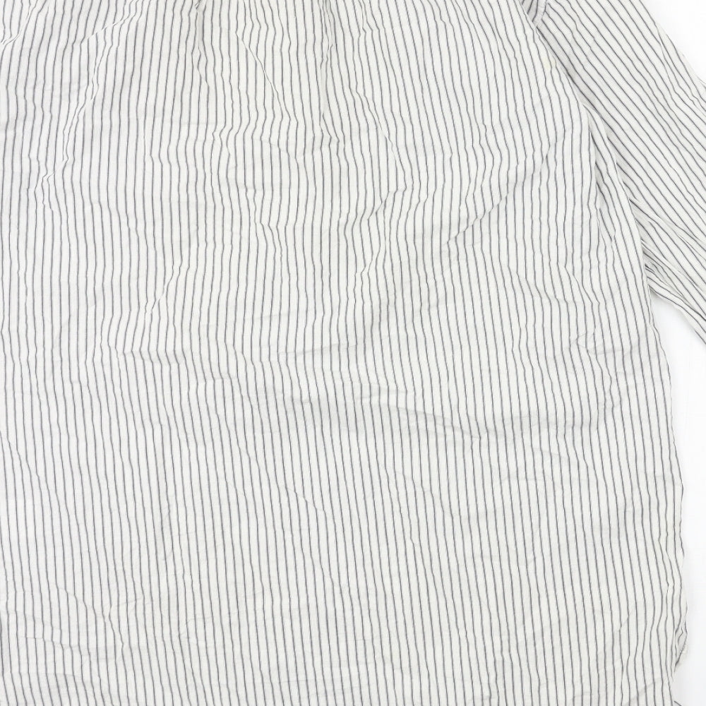 H&M Womens White Striped  Shirt Dress  Size 6