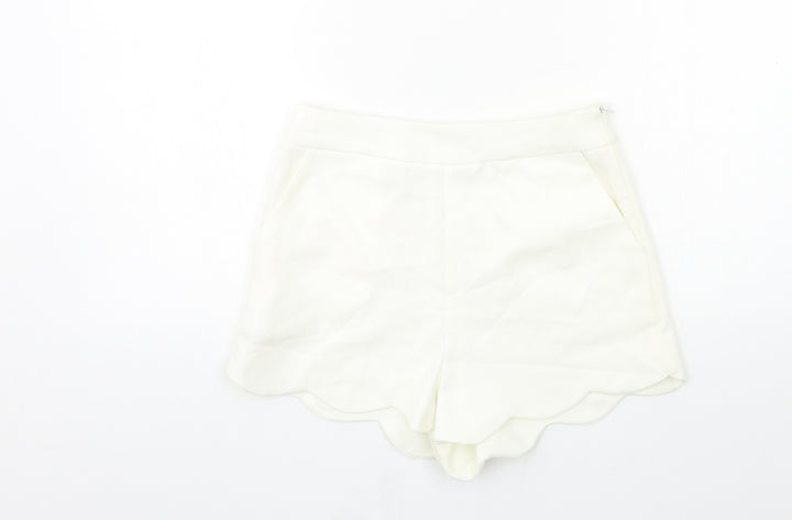 Boohoo Womens White Hot Pants Shorts Size 6