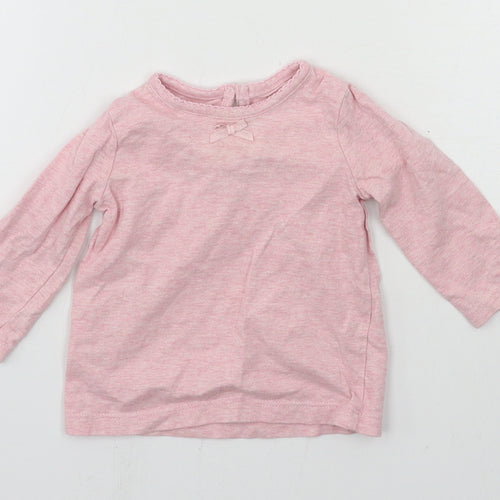 George Girls Pink  Jacquard Basic T-Shirt Size 3-6 Months
