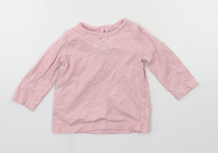 George Girls Pink  Jacquard Basic T-Shirt Size 3-6 Months