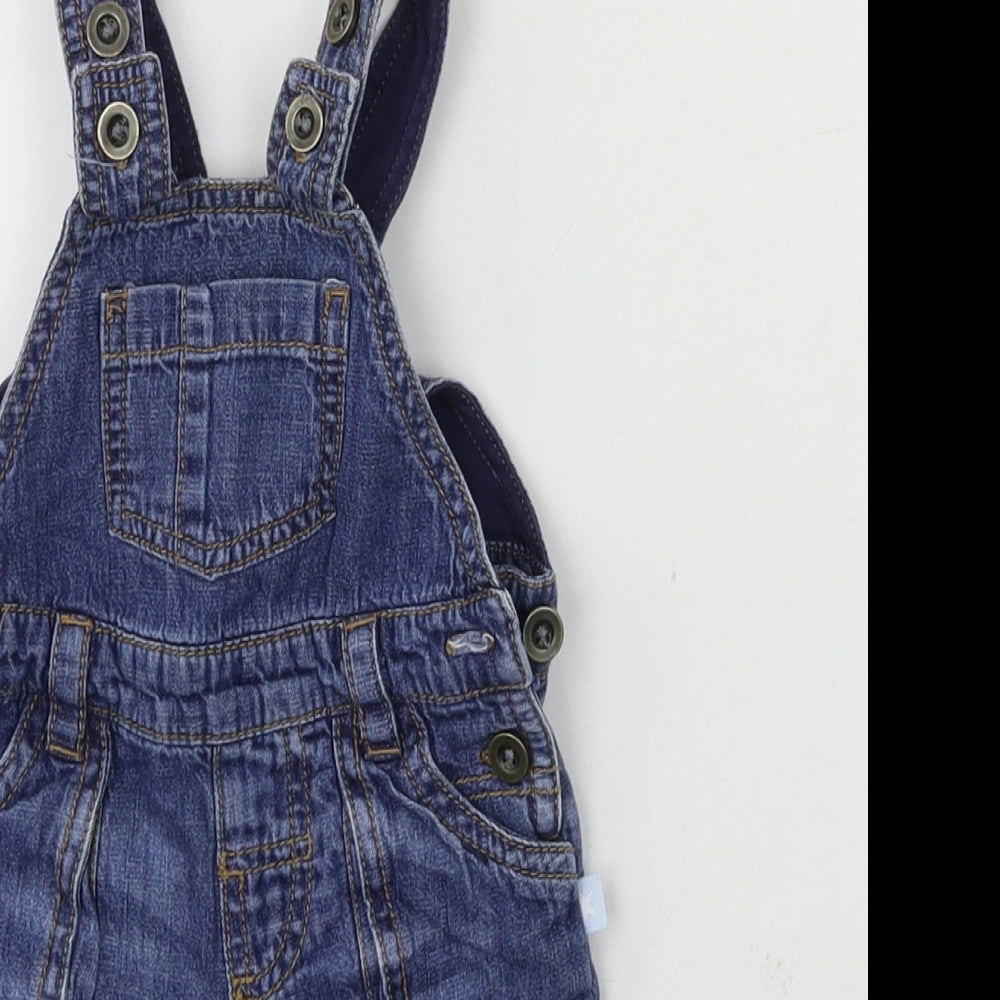 F&F Boys Blue  Denim Dungaree One-Piece Size 3-6 Months