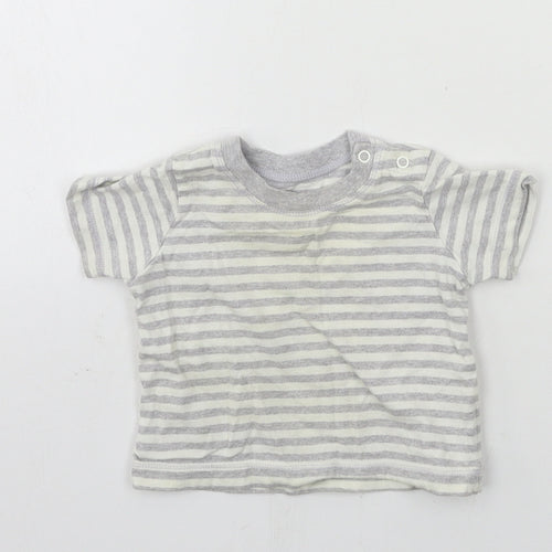 Matalan Boys Grey Striped Jersey Basic T-Shirt Size 0-3 Months