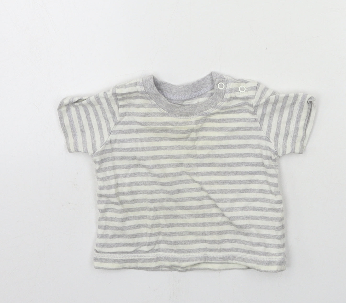 Matalan Boys Grey Striped Jersey Basic T-Shirt Size 0-3 Months