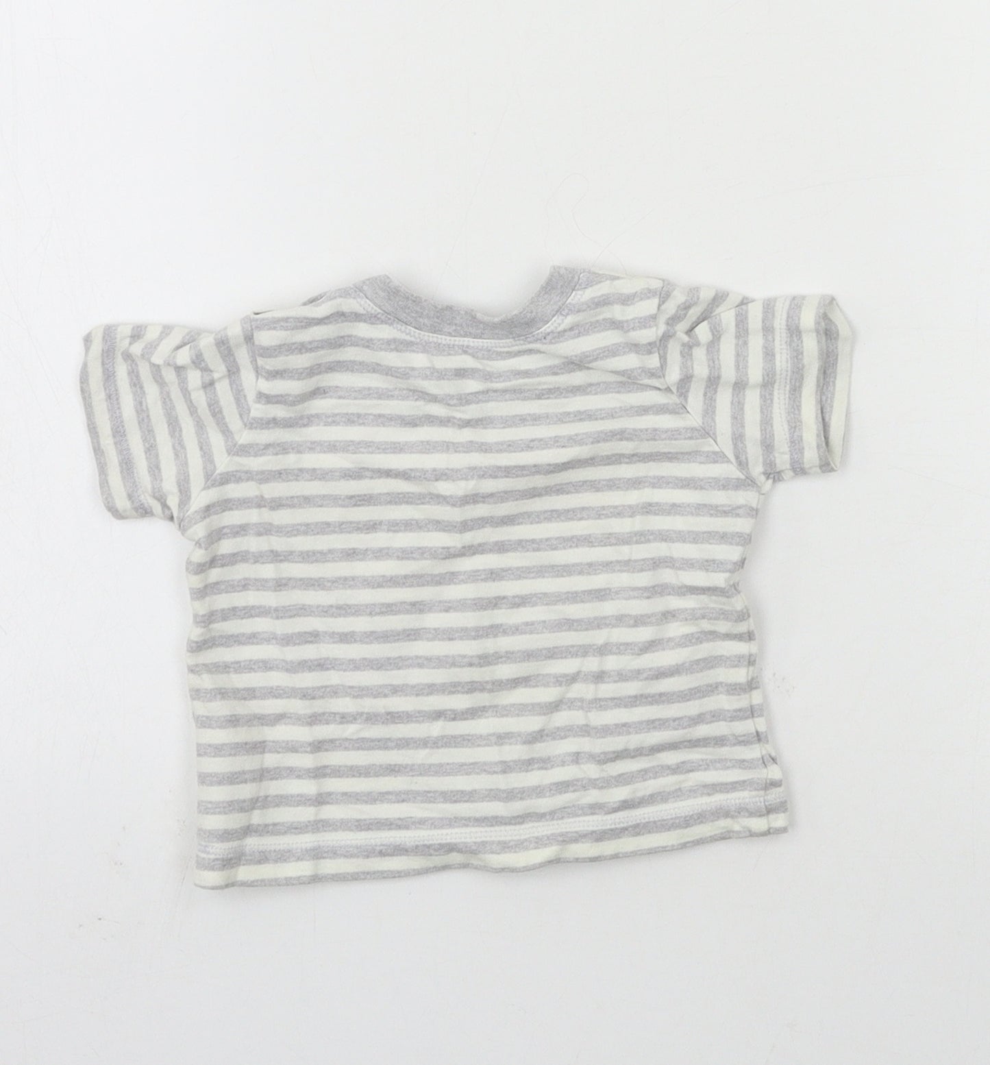 Matalan Boys Grey Striped Jersey Basic T-Shirt Size 0-3 Months