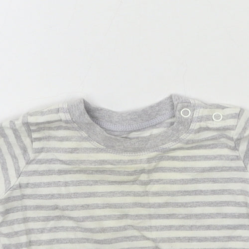 Matalan Boys Grey Striped Jersey Basic T-Shirt Size 0-3 Months