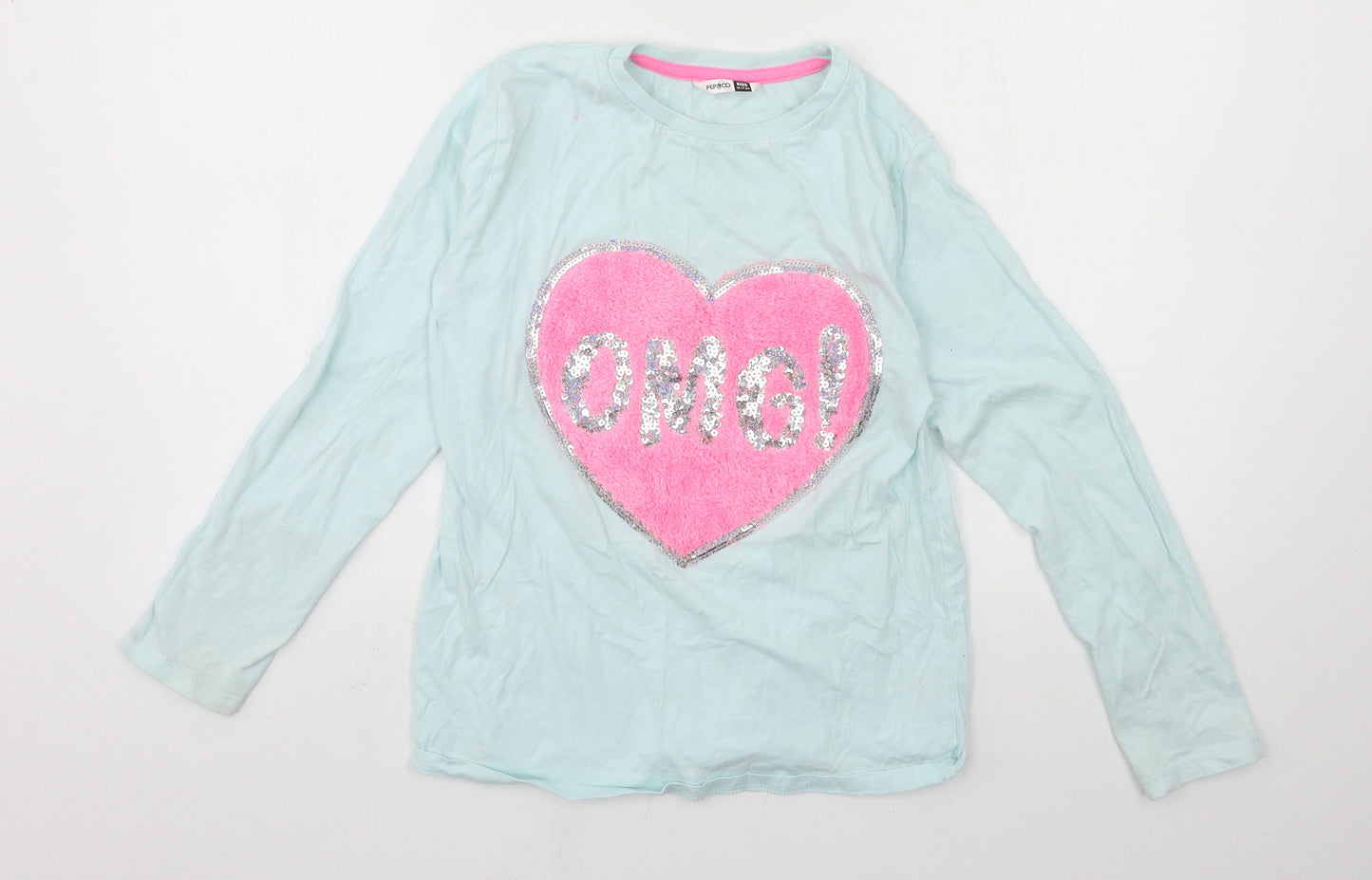 PEP & CO Girls Blue  Jersey Basic T-Shirt Size 10-11 Years  - OMG