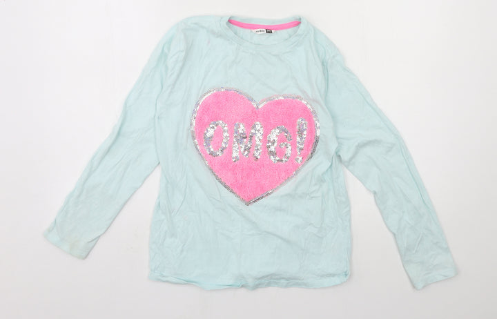 PEP & CO Girls Blue  Jersey Basic T-Shirt Size 10-11 Years  - OMG